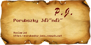 Porubszky Júnó névjegykártya