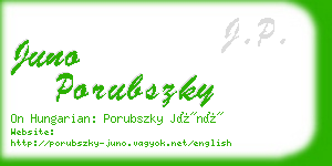 juno porubszky business card